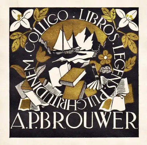 A.P. Brouwer - Exlibris ex-libris Ex Libris bookplate