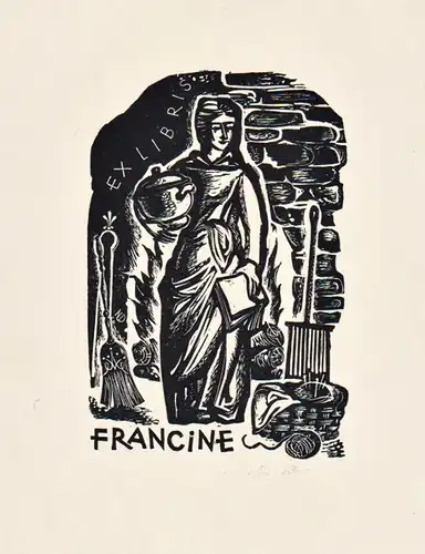 Ex-Libris Francine -  Exlibris ex-libris Ex Libris bookplate
