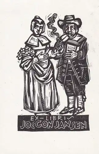 Ex-Libris Jo & Gon Jansen -  Exlibris ex-libris Ex Libris bookplate