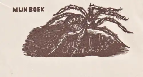 Mijn Boek - Lee Winkeler -  Spinne spider Exlibris ex-libris Ex Libris bookplate