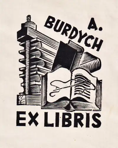 A. Burdych Ex Libris - Czech Tschechien Exlibris ex-libris Ex Libris bookplate