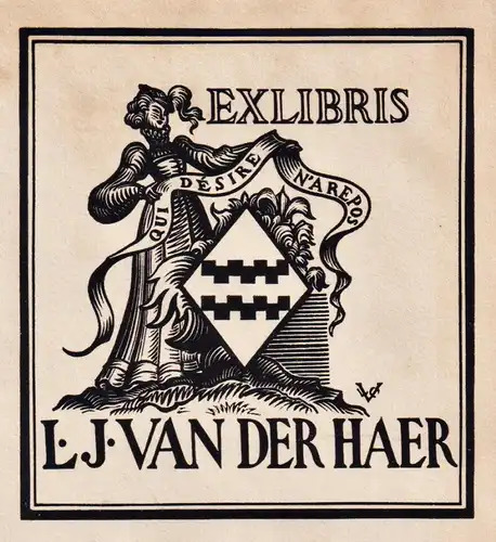 Exlibris L.J. van der Haer - Exlibris ex-libris Ex Libris bookplate
