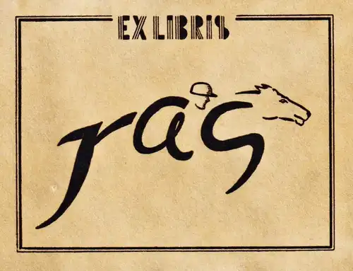 Exlibris ras - Pferd horse Exlibris ex-libris Ex Libris bookplate