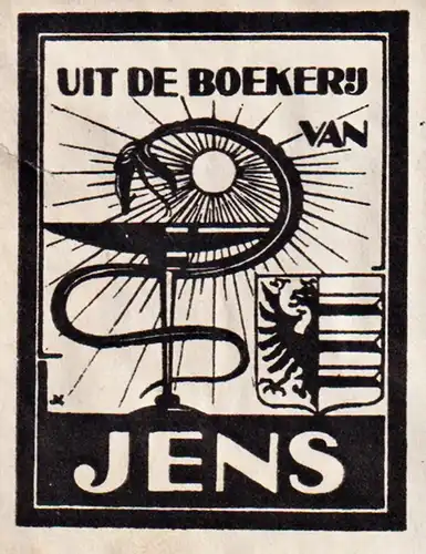 Uit de Boekery van Jens - Medicine Medizin Belgium Belgien Exlibris ex-libris Ex Libris bookplate