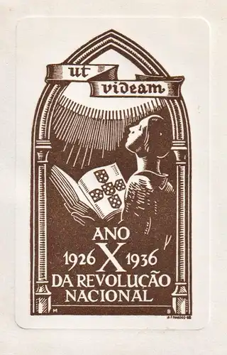 Ut videam Ano 1926 x 1936 da Revolucao Nacional - Exlibris ex-libris Ex Libris bookplate