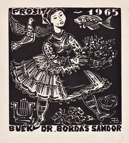 Buek Dr. Bordas Sandor - Exlibris ex-libris Ungarn Hungary bookplate