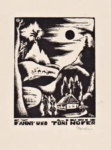 Ex Libris Fanni und Toni Hofer - Exlibris ex-libris Ungarn Hungary bookplate