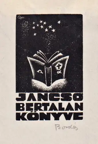 Ex Libris Jancso Bertalan Könyve - Exlibris ex-libris Buch book Sterne stars Ungarn Hungary bookplate