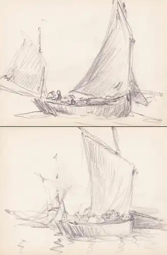 (Sketches of ships / Skizzen von Schiffen) / Zeichnung dessin drawing / Marine