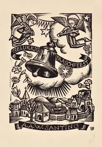 A.A.W. Santing - Exlibris ex-libris bookplate