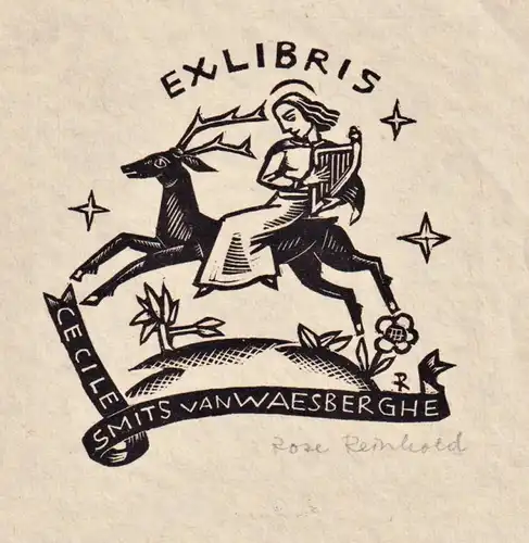 Ex Libris Cecile Smits van Waesberghe - Exlibris ex-libris bookplate
