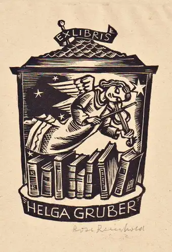 Ex Libris Helga Gruber - Exlibris ex-libris bookplate