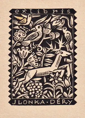 exlibris Ilonka Dery - Exlibris ex-libris bookplate