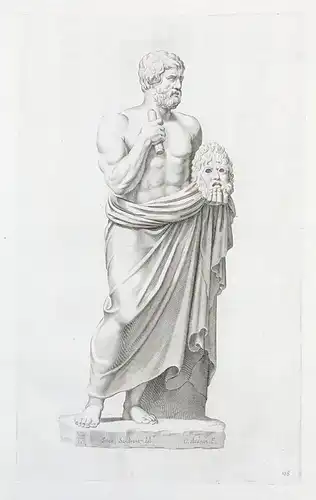 (Male statue with a scroll and mask) - Mann / homme / sculpture / Roman antiquity / Altertum (108)