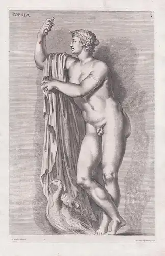 Poesia - Poesie poetry / Mythologie Mythology / sculpture statue Statue Skulptur / Roman antiquity Römische A