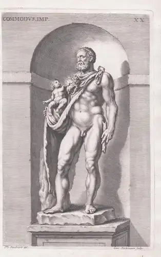 Commodus. Imp. - Commodus / emporer Kaiser / antiquity Antike / nude / sculpture statue Statue Skulptur / Alte