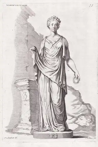 Virgo Vestalis - Vestalin Vestal virgin / Mythologie Mythology / antiquity Antike / sculpture statue Statue Sk