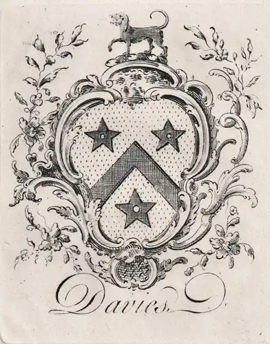 Davies - Wappen coat of arms Exlibris ex-libris Ex Libris bookplate