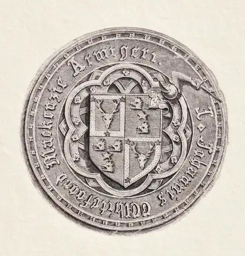Johannis Whitefoord Mackenzie Armigeri - Wappen coat of arms Exlibris ex-libris Ex Libris bookplate