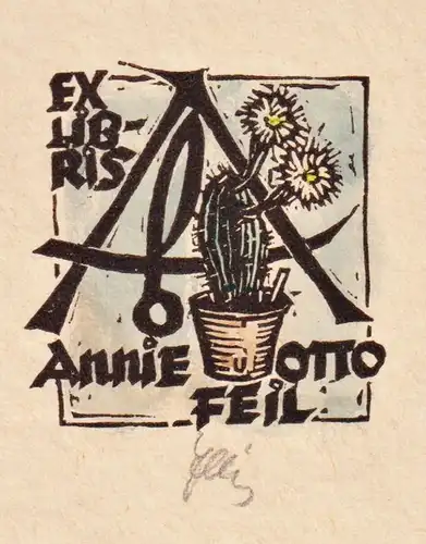 Annie u. Otto Feil - Exlibris ex-libris bookplate
