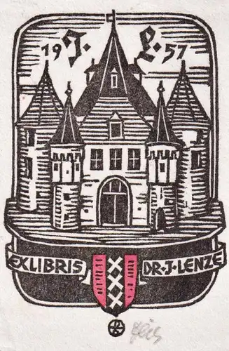 Dr. J. Lenze - Exlibris ex-libris bookplate