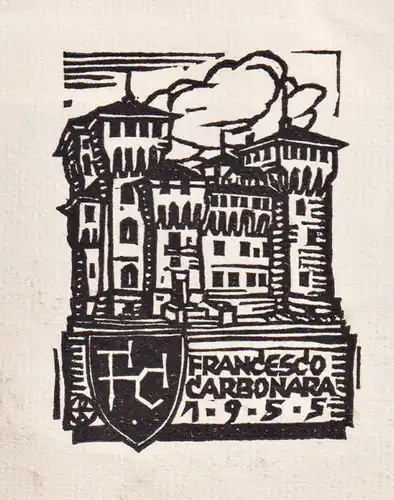 Francesco Carbonara - Exlibris ex-libris bookplate