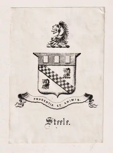 Steele - Exlibris ex-libris Ex Libris / Wappen coat of arms / armorial bookplate