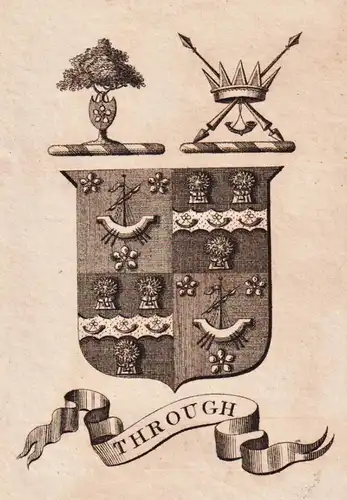 Through - Exlibris ex-libris Ex Libris / Wappen coat of arms / armorial bookplate / Kupferstich engraving
