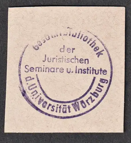 Universität Würzburg - Exlibris Stempel ex-libris Ex Libris bookplate