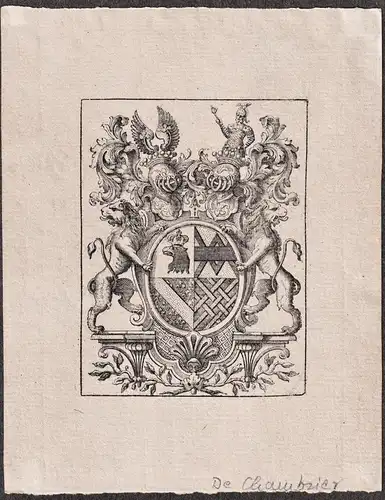 (de Chambrier) - Exlibris ex-libris Ex Libris / Wappen coat of arms / armorial bookplate