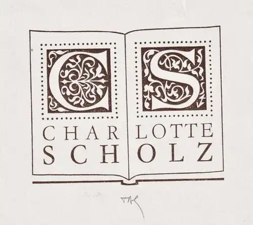 Charlotte Scholz - Exlibris ex-libris Ex Libris bookplate