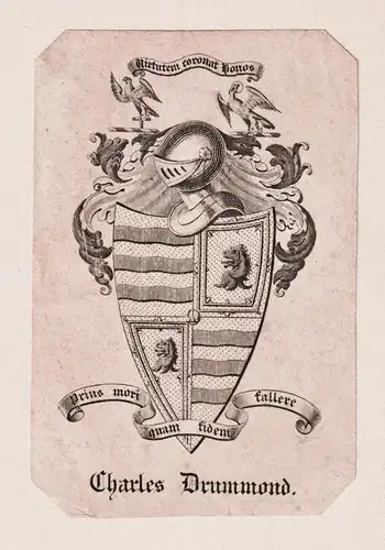 Charles Drummond - Exlibris ex-libris Ex Libris / Wappen coat of arms / armorial bookplate