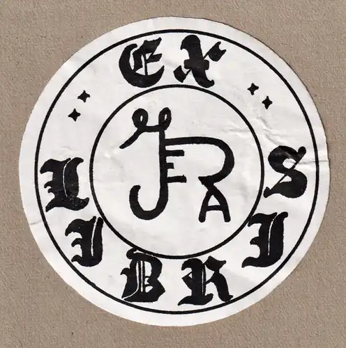 Ex Libris J. A. - Exlibris ex-libris Ex Libris bookplate