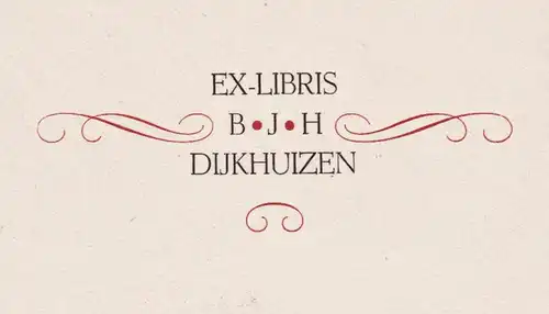 Ex-Libris B.J.H. Dijkhuizen - Exlibris ex-libris Ex Libris bookplate