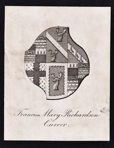 Francis Mary Richardson Currer - Exlibris ex-libris Ex Libris / Wappen coat of arms / armorial bookplate