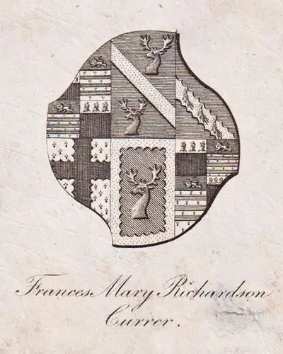 Frances Mary Richardson Currer - Exlibris ex-libris Ex Libris / Wappen coat of arms / armorial bookplate / Kup