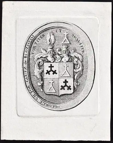 George Victor Glutz de Blozheim - Exlibris ex-libris Ex Libris / Wappen coat of arms / armorial bookplate