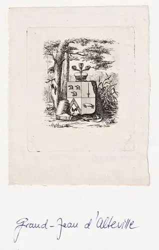 Grand-Jeau d'Alteville - Exlibris ex-libris Ex Libris / Wappen coat of arms / armorial bookplate