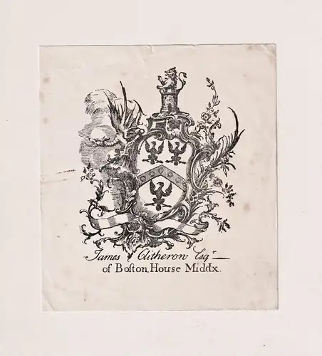 James Clitheron - Exlibris ex-libris Ex Libris / Wappen coat of arms / armorial bookplate