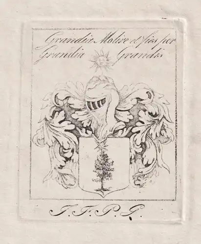 J.F.P.G. - Exlibris ex-libris Ex Libris / Wappen coat of arms / armorial bookplate