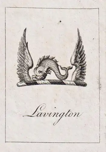 Lavington - Exlibris ex-libris Ex Libris / Wappen coat of arms / armorial bookplate / Kupferstich engraving