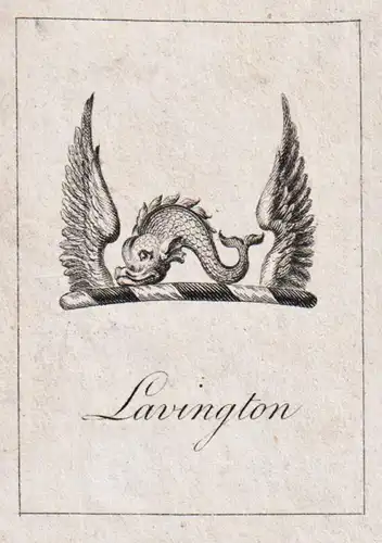 Lavington - Exlibris ex-libris Ex Libris / Wappen coat of arms / armorial bookplate / Kupferstich engraving