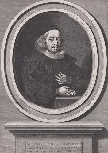 M. Ioh. Theob. Heinrici - Johann Theobald Heinrici (1630-1704) Pfarrer Kanonikus St. Thomä Augsburg Portrait