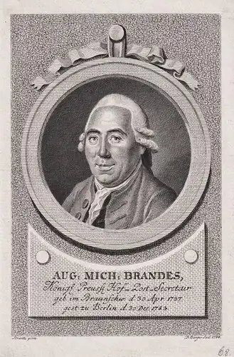 Aug. Mich. Brandes - August Michael Brandes (1737-1783) Post-Sekretär Braunschweig Portrait