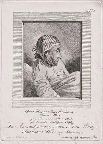 Anna Margaretha Stauberin - Anna Margaretha Stauber (1693-1793) Rottendorf b. Nabburg Oberpfalz Portrait