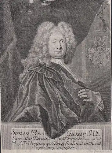 Simon Petrus Gasser - Simon Peter Gasser (1676-1745) Rechtswisschenschaftler Ökonom Portrait