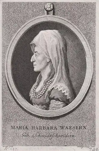 Maria Barbara Waesern - Maria Barbara Wäser (1749-1797) Schauspielerin Theater Breslau Wroclaw Portrait
