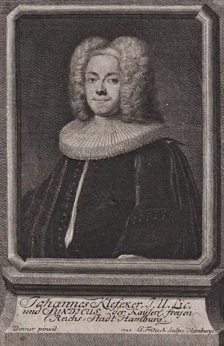 Johannes Klefeker - Johann Klefeker (1698-1775) Syndikus Rechtsanwalt Anwalt Universität Tübingen Hamburg Po