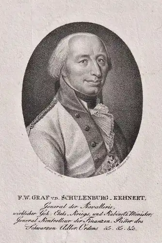 F. W. Graf v. d. Schulenburg-Kehnert - Friedrich Wilhelm von der Schulenburg-Kehnert (1742-1815) Offizier Gene