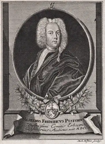 Wilhelmus Fridericus Pistorius - Wilhelm Friedrich von Pistorius (1702-1778) Jurist Weikersheim Portrait / Wap